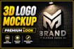 create realistic 3d logo mockup presentation