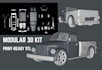 3d printable car model modular truck kit rc body vehicle stl for 3d printing