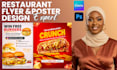 design restaurant flyer, poster, food ads, restaurant vinyl board, bar, cafe