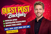 publish guest posts on high traffic websites in any niche with dofollow index