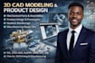 create 3d cad modelling mechanical part product design silicon and cad rendering