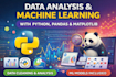 do data analysis and visualization using python, pandas, and matplotlib