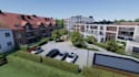 3d residential complex,street infrastructure design,aerial view render,3d layout