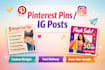 design attractive pinterest pins,instagram posts