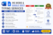 do ms word typing, formatting and google docs editing