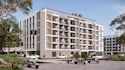design residential building exterior, 3d apartment complex, architecture render