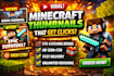 design minecraft youtube thumbnail gaming thumbnail HD