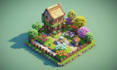 isometric 2d game map, pixel art game assets isometric tilemap isometric tileset