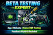 beta testing user testing manual testing  game testing QA and software testing