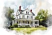paint watercolor house portrait