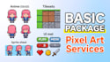 create pixel art character, pixel art tileset, pixel art sprite sheet, game UI