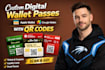 design create custom digital wallet passkit apple and google wallet with qr code