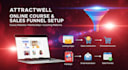 build attractwell website, funnels, online course and CRM system