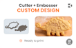 design custom cookie cutter and embosser stl