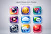 design 3d mordern liquid 3d glass app icon for ios and android