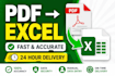 convert PDF invoices into organized excel spreadsheets