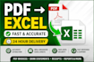 convert PDF invoices into organized excel spreadsheets
