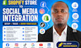 setup shopify social media marketing, ads, store integration