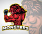 design custom fighter, boxer mascot log