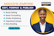do book editing, book formatting, book publihsing for amazon KDP