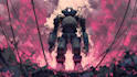 do custom digital 2d anime mecha art illustration