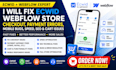 ecwid webflow checkout fix payment error mobile bug speed seo cart issue store