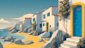 illustrate beautiful flat landscape c