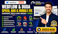 webflow duda speed bug mobile fix checkout error seo issue cart problem fix