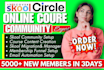 skool community setup, skool course upload subscription based community manager