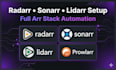 set up radarr, sonarr, lidarr and full arr stack with docker automation