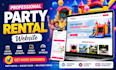 design party rental website, bounce house wordpress rental website