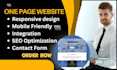 design creative one page or landing page or website design
