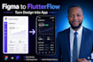 convert your figma design to flutterflow mobile app, bespoke flutter UI