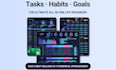 do custom task tracker, habit tracker, goal planner, excel, etsy digital product