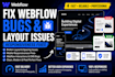 fix webflow website bugs layout issues responsivenes and fix seo issues