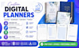 design printable journals, digital planners, notebooks, calendars, and trackers