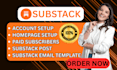 setup substack account substack post substack email template substack newsletter