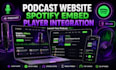 build podcast website, podcast player integration, spotify podcast embed setup