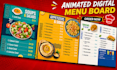 create an animated digital menu board or animated TV menu for restaurants