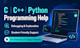help with c, c plus plus, and python programming tasks