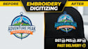 do embroidery digitizing logo into dst pes jef file fast