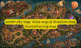 design a custom vector city map, route map or direction map illustration svg map