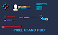 create pixel UI, hud UI, pixel art UI elements mana health bar