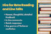 beta read your novel and provide inline feedback