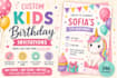 designe personalized kids birthday invitation in 24h