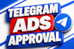 remove prohibited telegram ads, approve telegram ads, telegram ads destination
