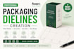 create custom packaging dieline, box packaging with dieline