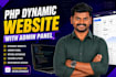 create dynamic PHP website with admin panel and mysql database
