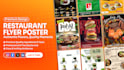 design restaurant flyer poster and social media posts