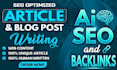 do ai SEO backlinks for increase you domain authority articles and blog post
